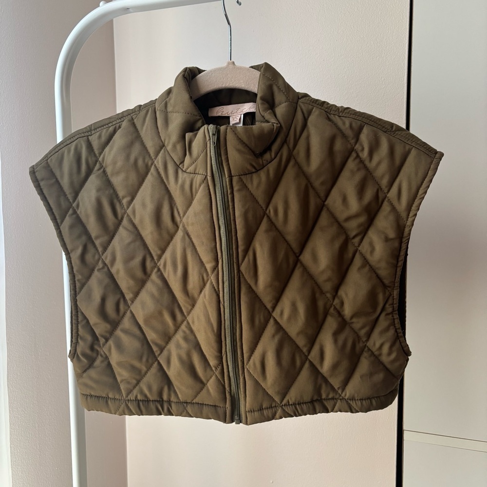 Anthropologie Hutch Linden Puffer Vest XS Olive Green Quilted - Picture 3 of 4